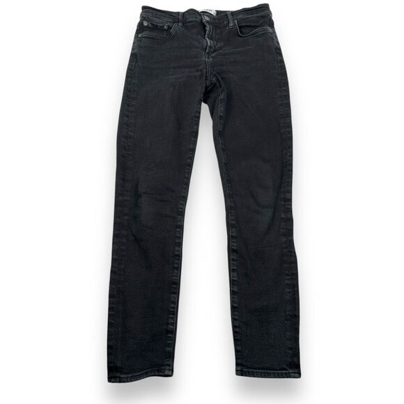 Agolde Sophie Ankle Jeans Women’s 27 Black Denim Cotton Skinny Leg Dark Wash - Picture 1 of 8
